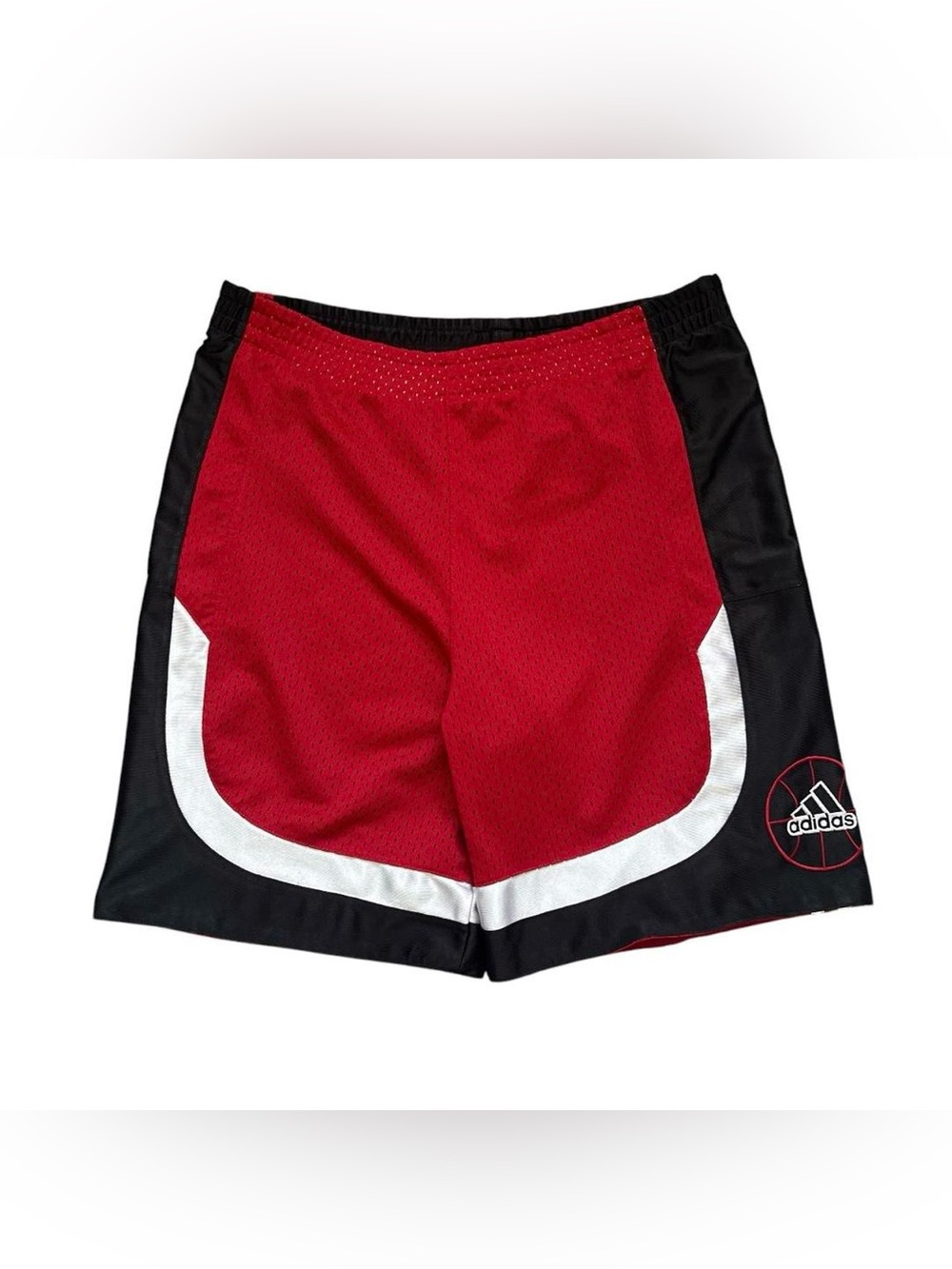Y2K Adidas Men's Red & Black Basketball Shorts